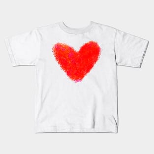 Red Heart Minimalist valentines day Kids T-Shirt